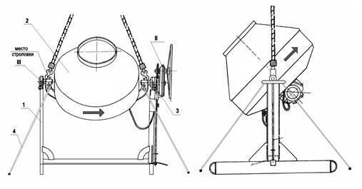 Схема и чертёж бетономешалки